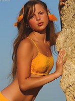 Girl in orange underwear