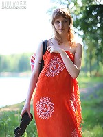 Redheaded girl with pale skin