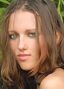 Zemani.com Nadya - Slim young girl poses nude on the sun green beach.